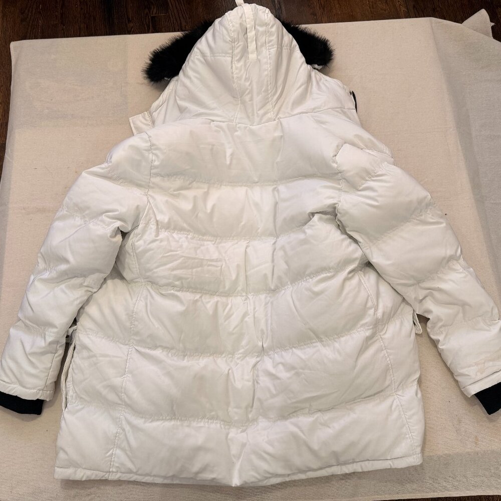 Jordan Craig White Puffer Coat with Faux Fur Hood • 3XL